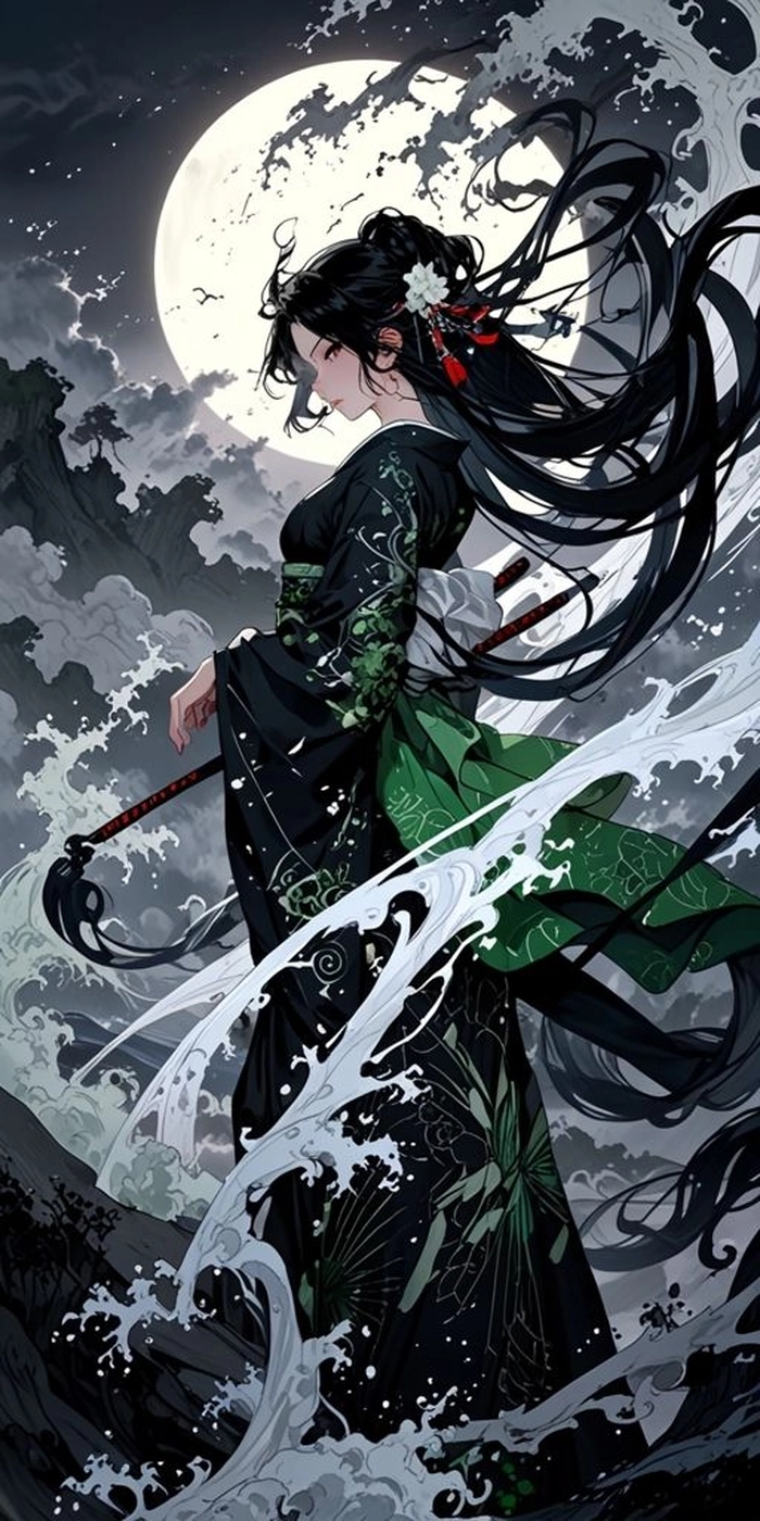 Ảnh Anime toc den đẹp