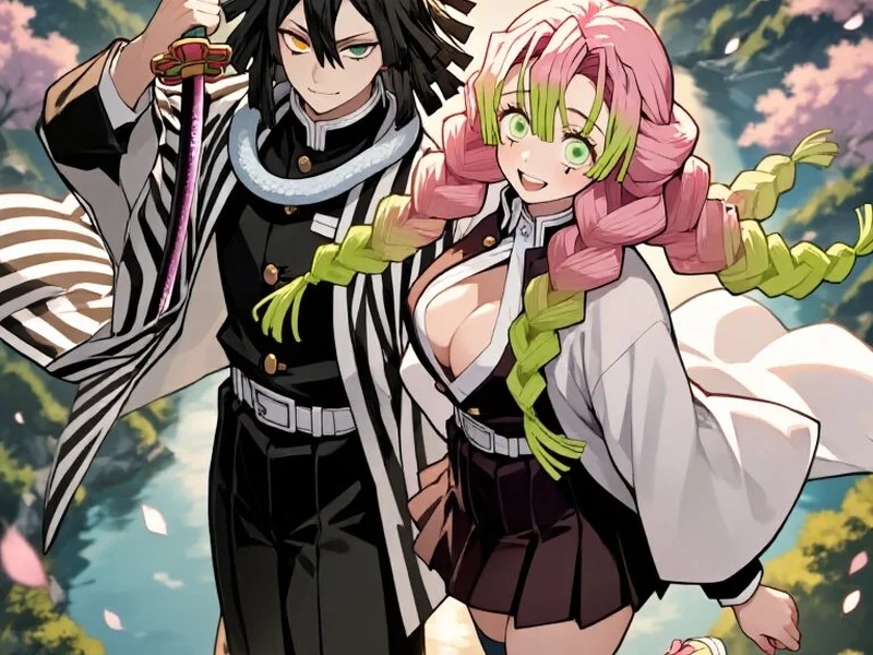 Ảnh Obanai va Mitsuri than mat