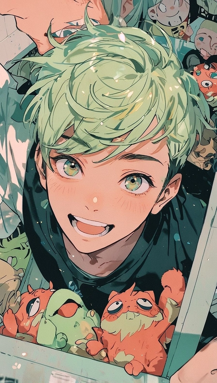 Ảnh anime 4k mau xanh la