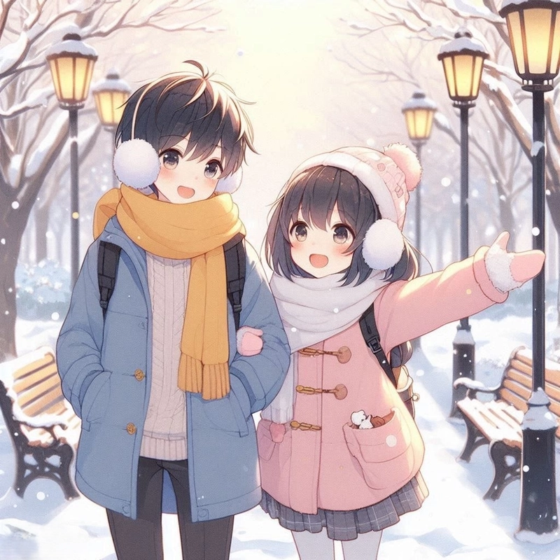 Ảnh anime cặp đôi di choi cung nhau