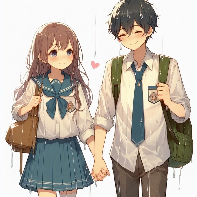 Ảnh anime cặp đôi nắm tay ngọt ngào