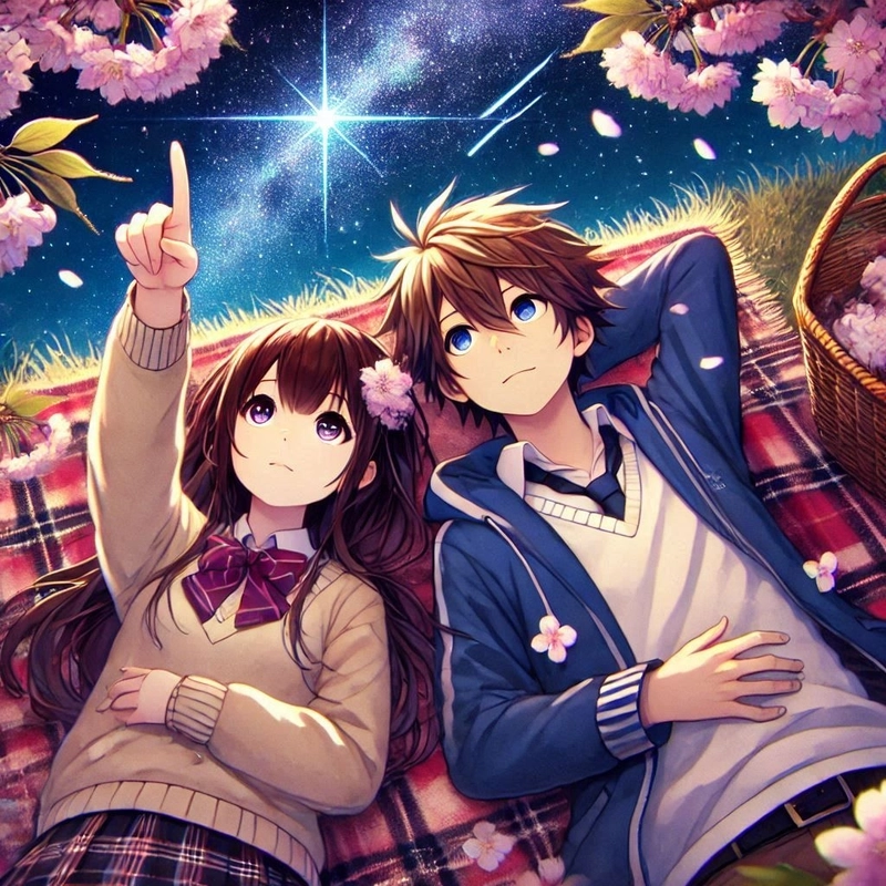 Ảnh anime dễ thương cặp đôi mua dong