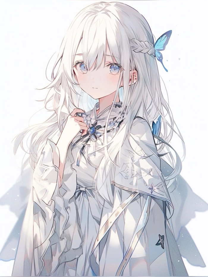 Ảnh anime nu toc trang cute