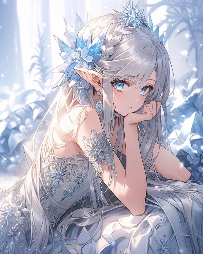 Ảnh anime nu toc trang độc đáo