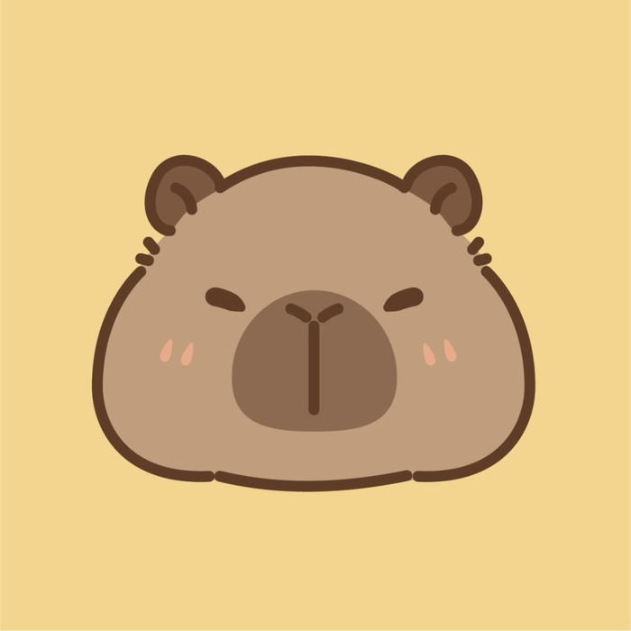 Ảnh capybara chibi tong nen tự nhiên