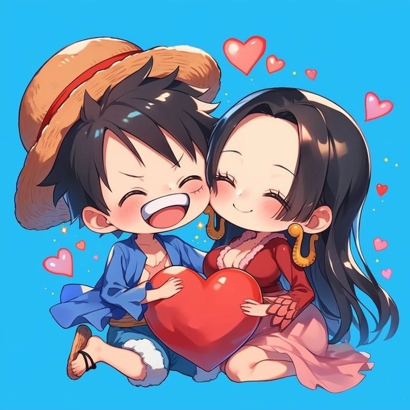 Ảnh đẹp anime Luffy va Boa Hancock