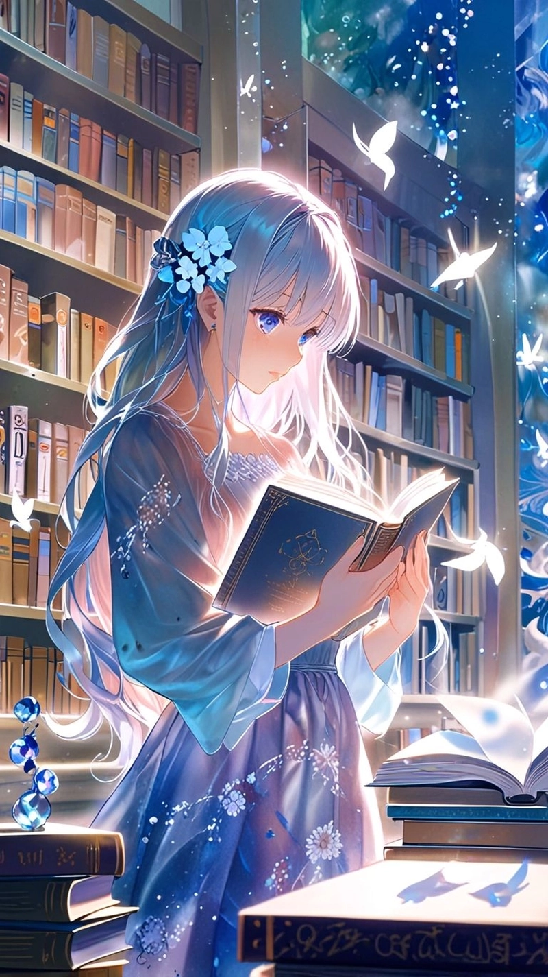 Ảnh đẹp anime toc xanh