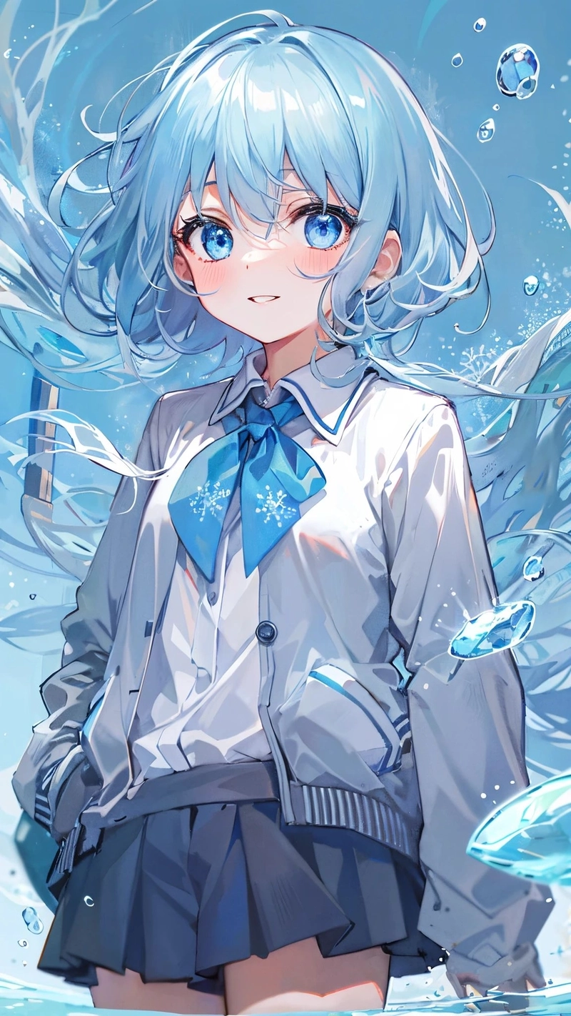 Anime girl toc xanh huyen bi