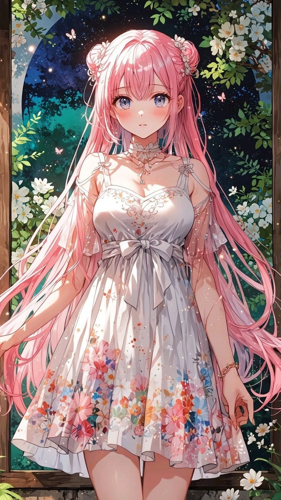 Anime toc hong xinh xắn