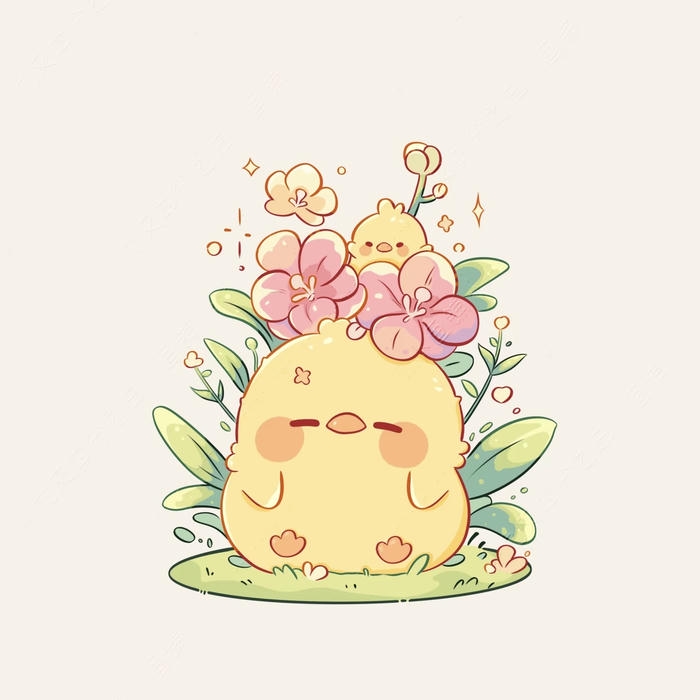 Con ga chibi duoc ve theo phong cách hoạt hình