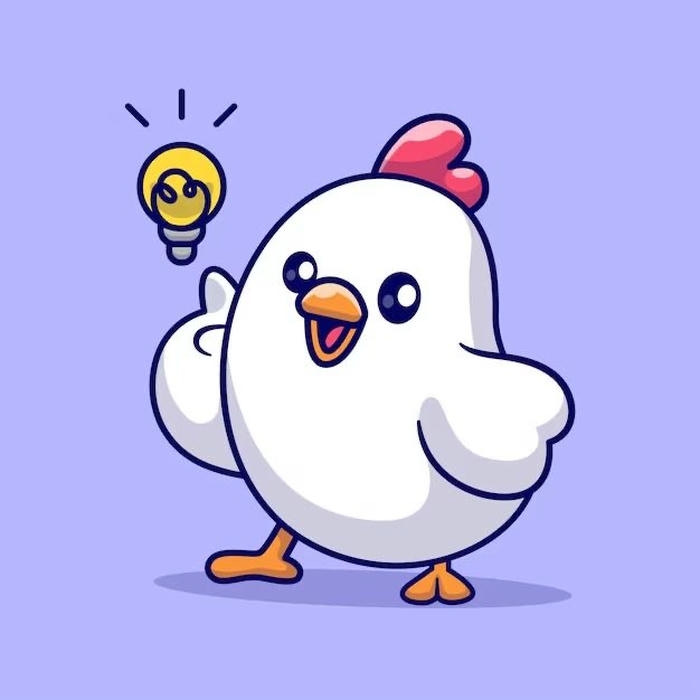 Ga chibi thể hiện biểu cảm đáng yêu