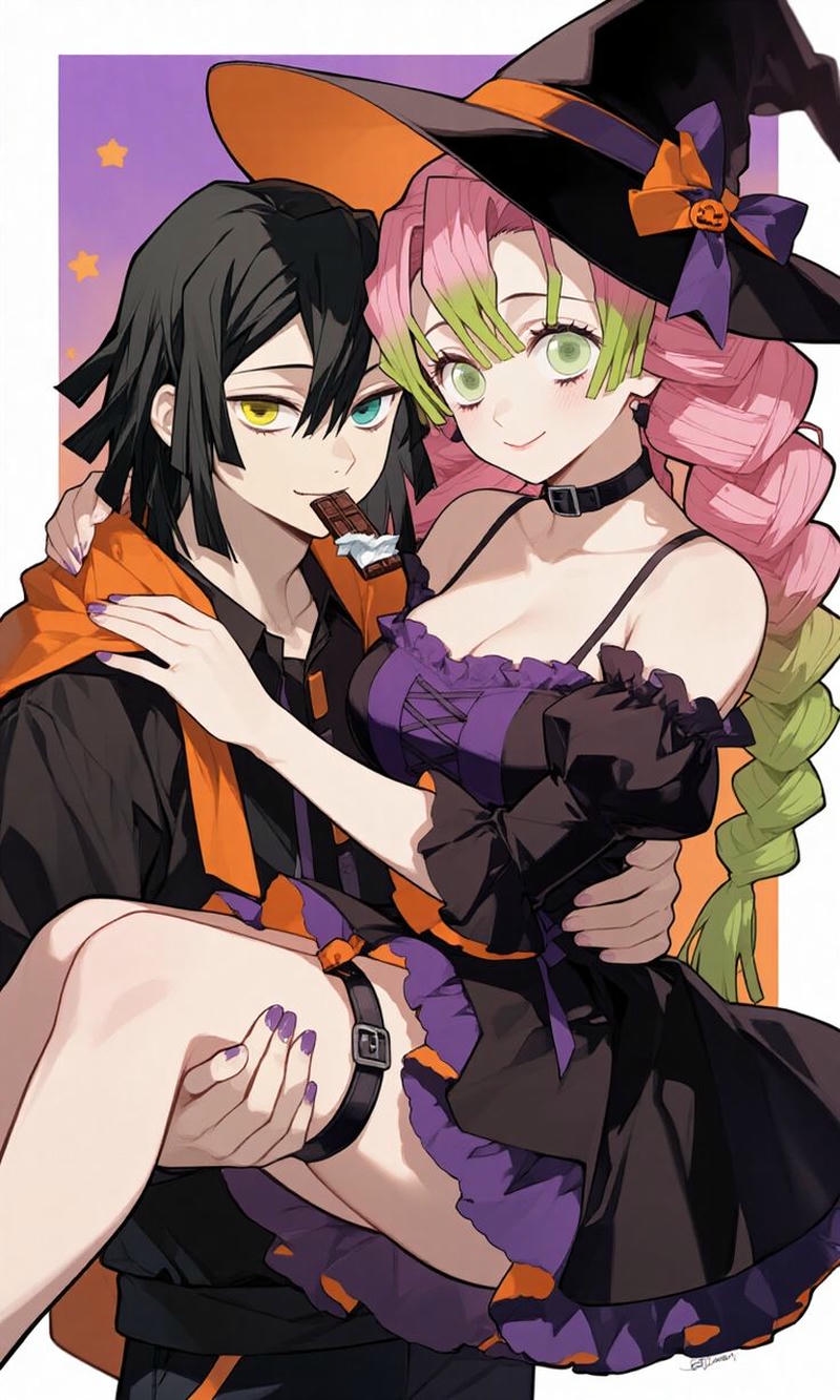 Hình Obanai va Mitsuri duyên dáng