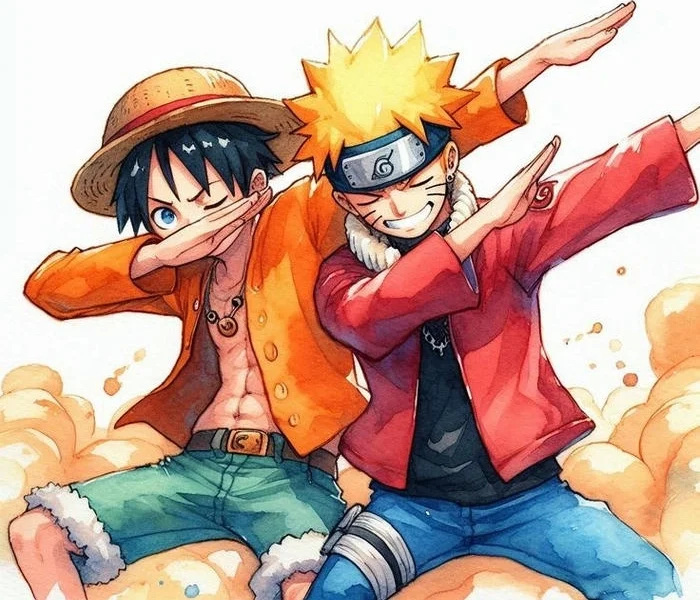 Hình ấn tượng Naruto x Luffy