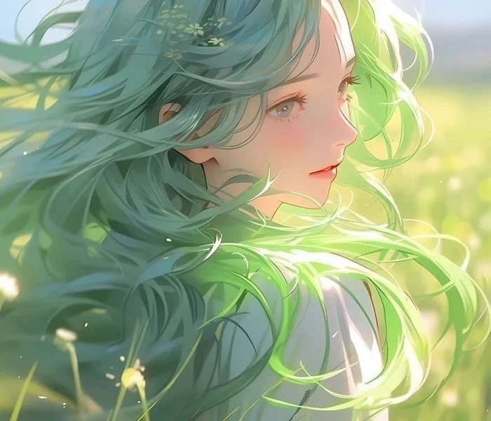 Hình anime ma thuat xanh la