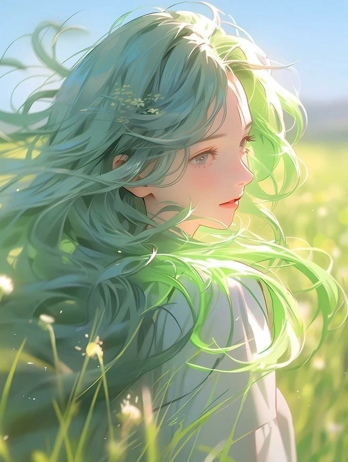 Hình anime ma thuat xanh la