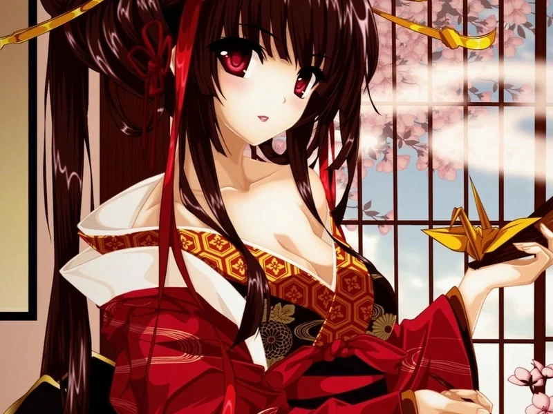Hình anime nu mac kimono xinh