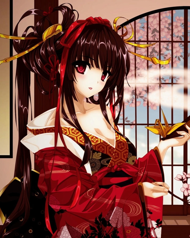 Hình anime nu mac kimono xinh