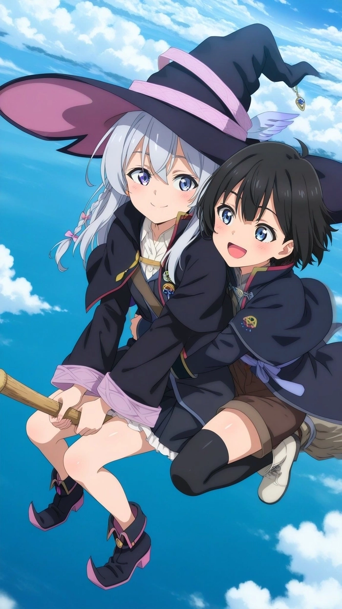 Hình cute Elaina va Saya cung nhau