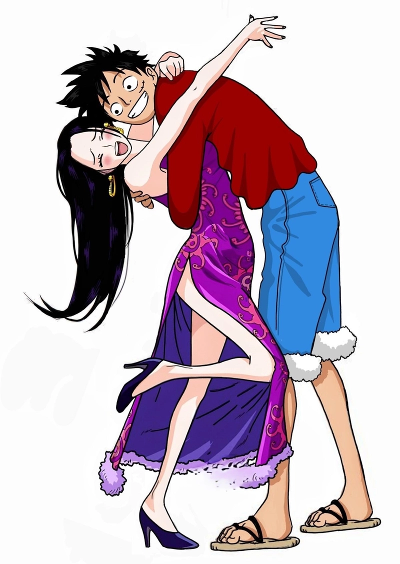 Hình cute Luffy va Boa Hancock