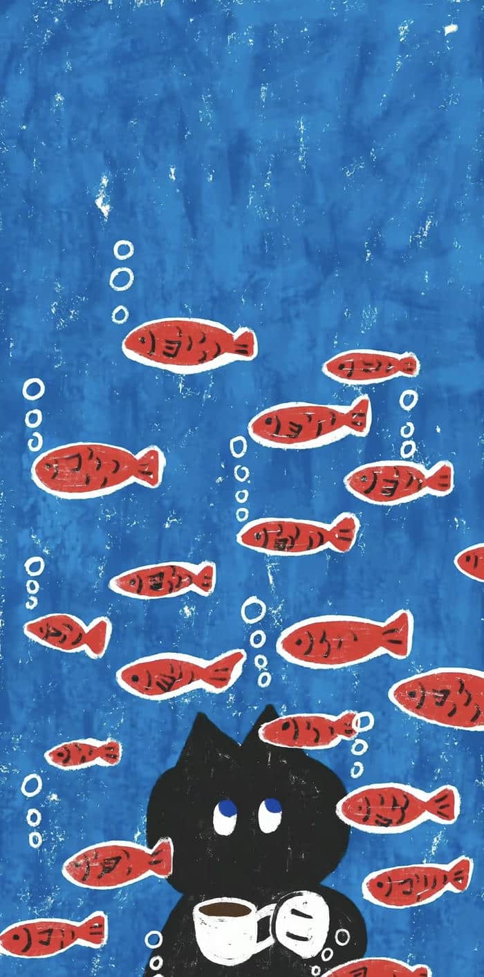 Hình nen chibi cute danh cho nguoi ham mo mau xanh