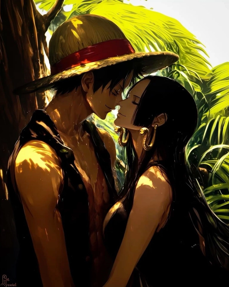 Hình tinh yeu Luffy va Boa Hancock