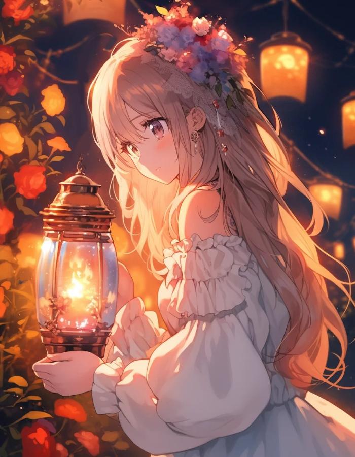 anh anime cute tong mau tuoi sang