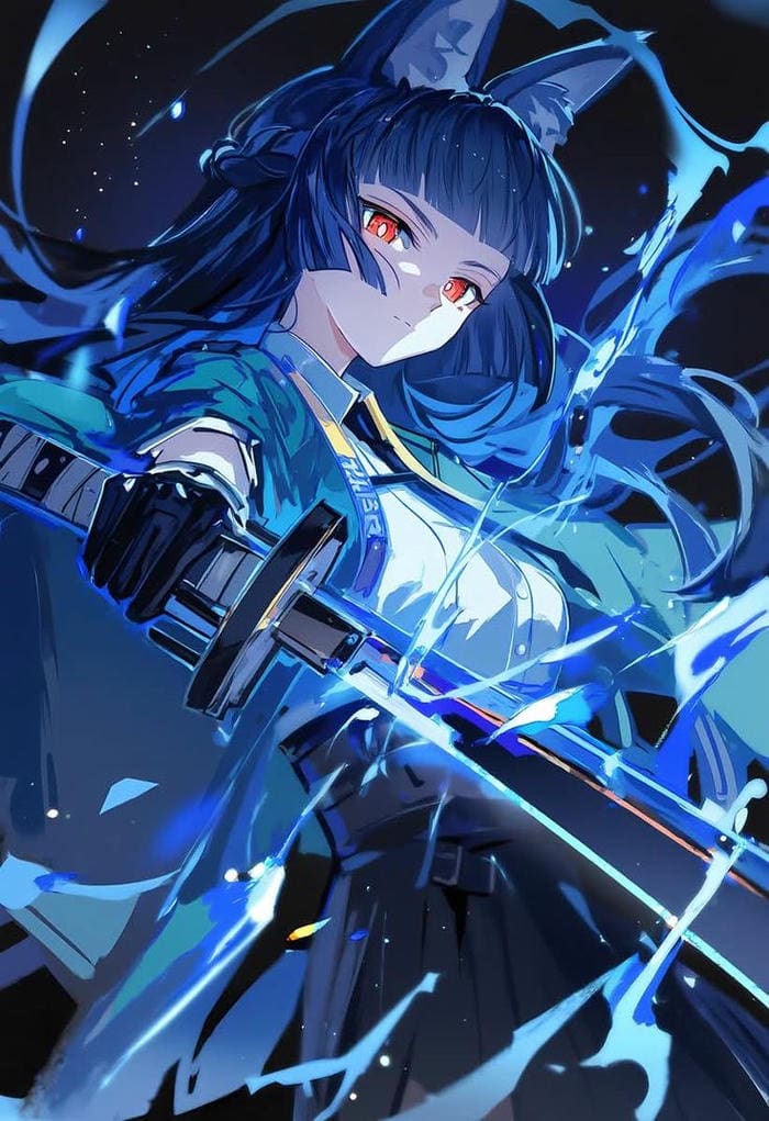 anh anime nu cầm kiếm than sac cung ran