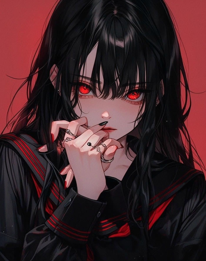 ánh nhìn cuốn hút anime girl lạnh lùng cá tính