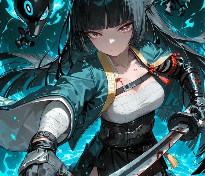 khong khi lanh leo ảnh anime nu cầm kiếm