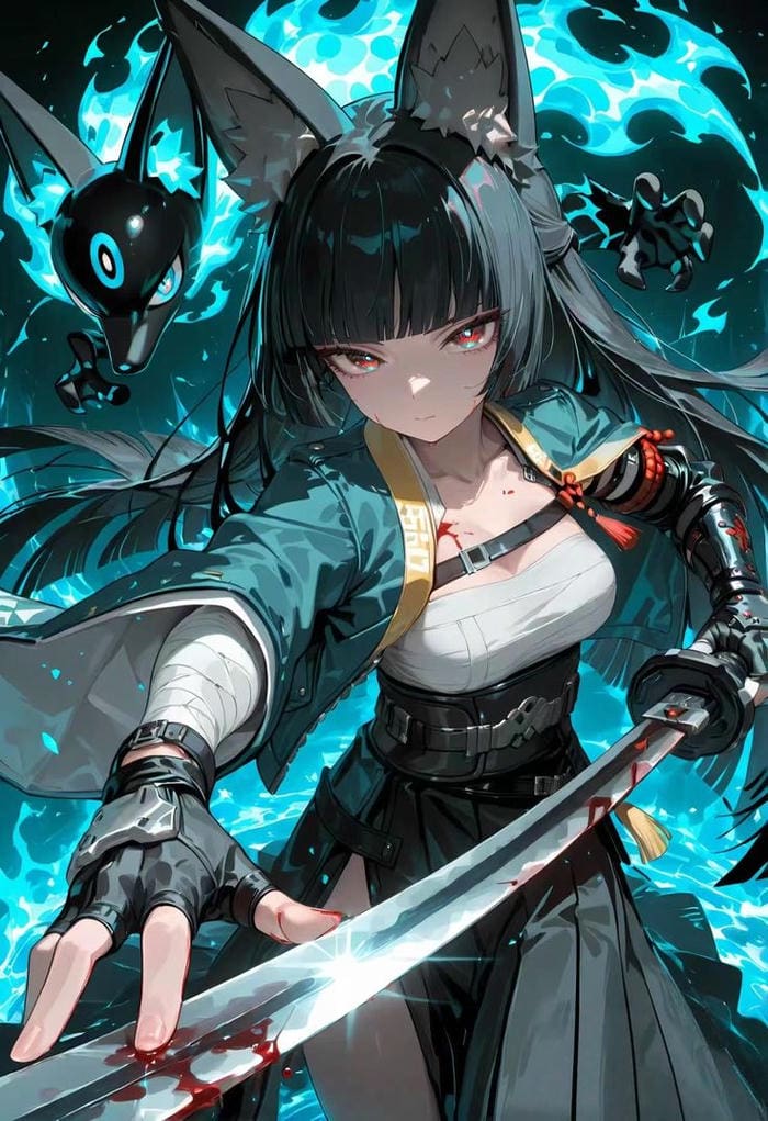 khong khi lanh leo ảnh anime nu cầm kiếm